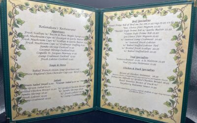 July 2026:  Rolandeau’s Restaurant Menu